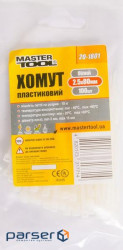 Стяжки для кабелю, 80 мм х 2.5 мм, 100 шт, білі , MasterTool (20-1801)