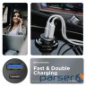 Зарядний пристрій Armorstandart USB Type-C PD20W + USB QC 3.0 Grey + cable Lightning (ARM82460)