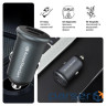 Зарядний пристрій Armorstandart USB Type-C PD20W + USB QC 3.0 Grey + cable Lightning (ARM82460)