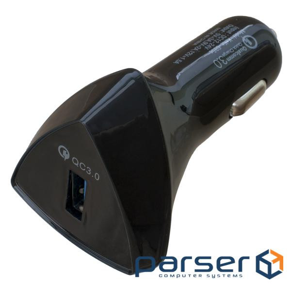 Зарядний пристрій Patron USB QC3.0 3A black (PN-QC3-CAR-B)