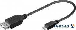 Adapter for USB2.0 A-microB F / M, 0.2m, black (75.03.5193-1)