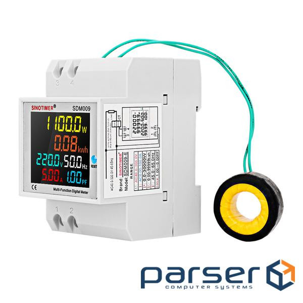 Однофазний цифровий багатофункціональний вимірювальний прилад на DIN-рейку, індикація: V (YT-SDM009) : V (YT-SDM009)