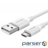 Дата кабель USB 2.0 AM to Micro 5P 2.0m US289 White Ugreen (60143)
