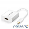 Перехідник USB2.0 Type-C to HDMI V1.4b 40273 white Ugreen