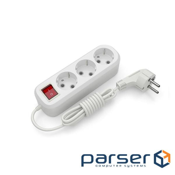 Подовжувач мережі Electrum C-ES-1813 3.0m, 3 троянд , white