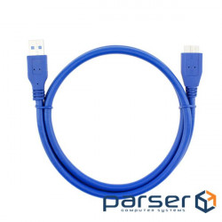 Кабель Usb 3.0 AM to Micro-B blue 1.0m для жорстких дисків (YT-3.0AMMicro-B (YT-3.0AMMicro-B-1.0BL)