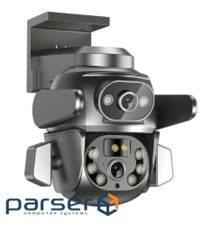 4 Мп поворотна вулична відеокамера XO CR04 EU Robot 400W Pixel Dual Screen Outdoor Dome Camera (2.4G