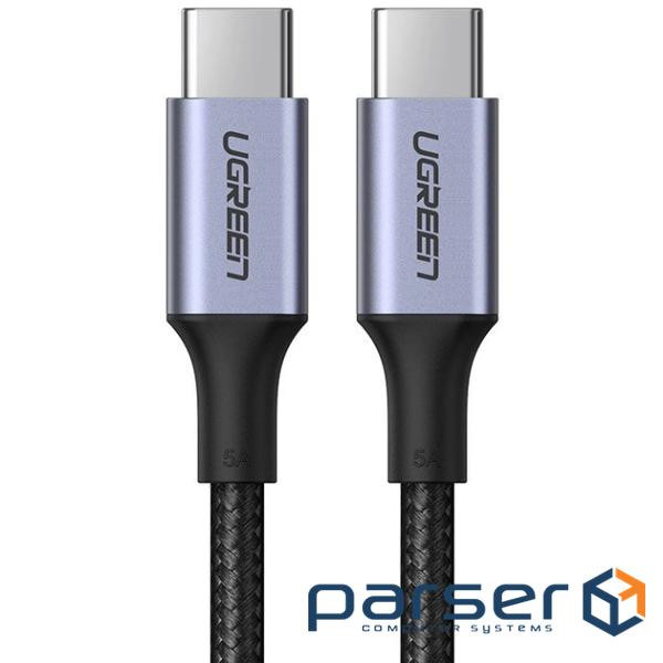 Дата кабель USB-C to USB-C 1.0m US316 100W 5A Alum. (Black) Ugreen (70427)