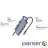 Хаб USB-С 6-в-1,1хHDMI 4K, 1хUSB-C, 1хUSB-A 3.0 5 Гбіт/с, 2 х передачі даних USB-A 2.0, Cudy (UH606)