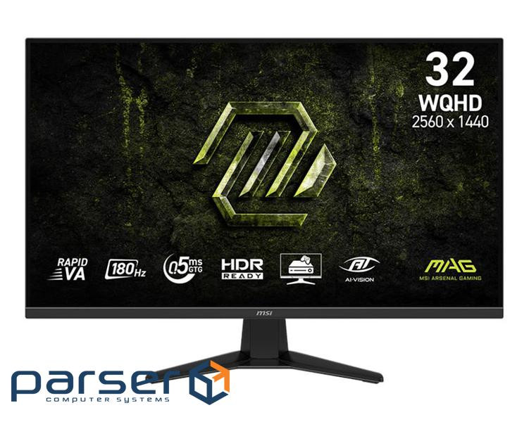 Монітор MSI 31.5" MAG 325QF-E18V 2xHDMI, DP, Audio, VA, 2560x1440, 180Hz, 0.5m (9S6-3DE11M-001)