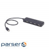 Концентратор USB Type-C Gembird 4хUSB2.0, пластик , Black (UHB-CM-U2P4-01)