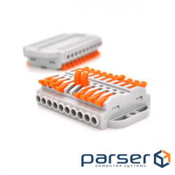 Terminal block with push clamps 10-wire WAGO K223-10P for junction boxes , 10-p