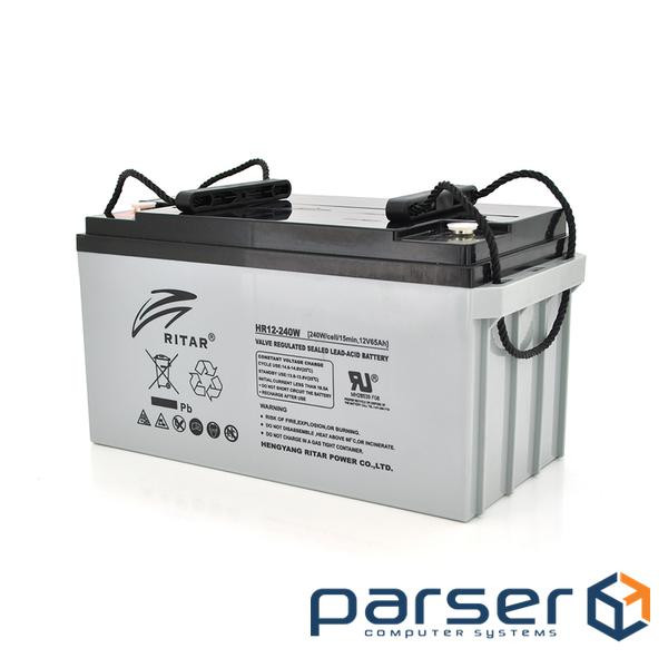 Акумуляторна батарея AGM RITAR HR12240W, Gray Case, 12V 65.0Ah (350 х 167 х 182 (182 ) 19.50 kg Q1
