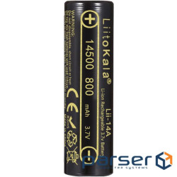Акумулятор 14500 LiitoKala, 14A-N, 800mAh, 3.7V li-ion battery, 1 pcs (14A-N(14500))