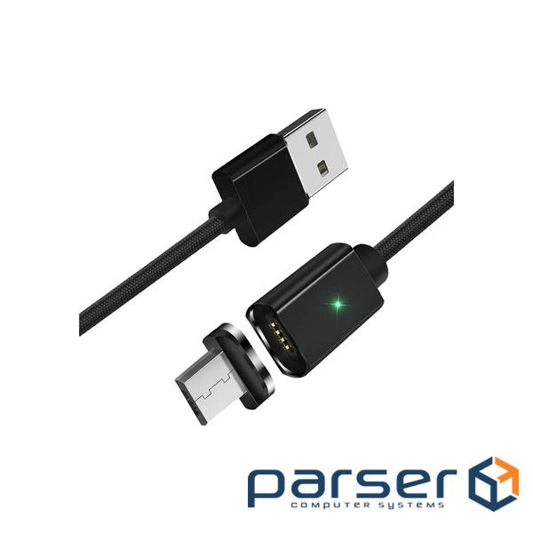 Дата кабель USB 2.0 AM to Micro 5P 1.0m Magnetic black Essager (EXCCXM-ML01)