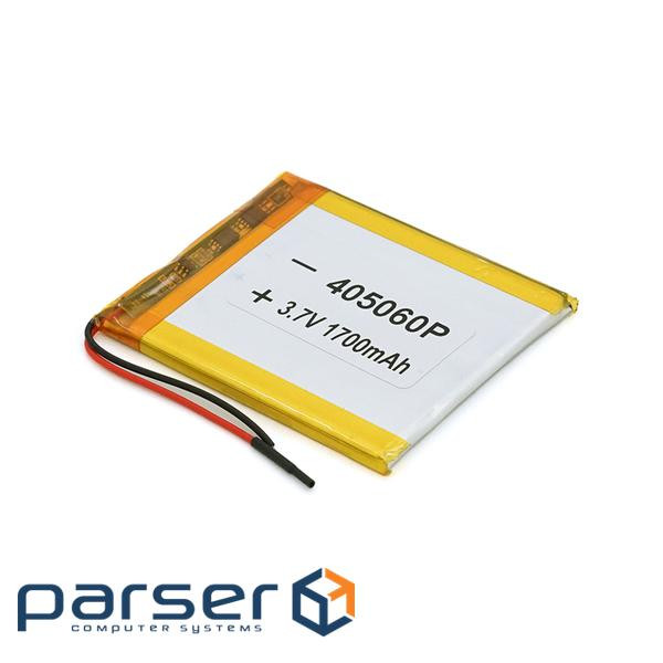Літій-полімерний акумулятор 4*50*60mm (Li-ion 3.7В 1700мА&middot,год) (405060) ) (405060)