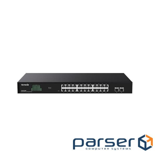 Коммутатор Tenda TEG2226F (24xGE LAN, 2xSFP, Smart Managed, CloudFi APP, steel case)