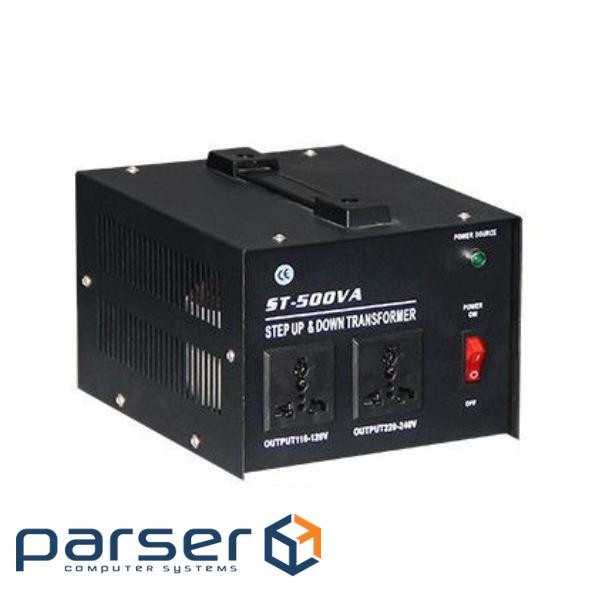 Перетворювач напруги трансформаторний універсальний ST-500VA Input 220 V / Output 110V, Input 220 V