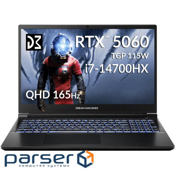 Dream Machines RG5060-15UA21 15.6” QHD 144Hz/i7-14700HX/32 GB/SSD 1TB/RTX5060/GLAN/DOS
