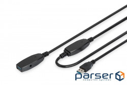 Подовжувач DIGITUS USB 3.0 Active Cable, A/M-A/F, 10 m (DA-73105)