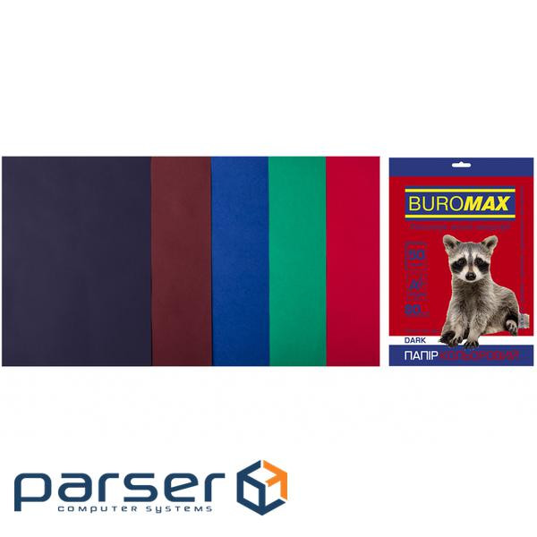 Папір Buromax А 4, 80g, DARK 5colors, 50sh (BM.2721450-99)
