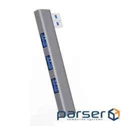 Перехідник обладнання USB3.0 A 1x4 (HUB),Pas Aluminum,срібний (62.09.8452-1) (62.09.8452-1)