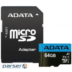 Memory card ADATA 64GB microSD class 10 UHS-I A1 Premier (AUSDX64GUICL10A1-RA1)