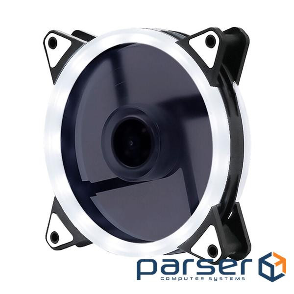 Кулер корпусний 12025 DC sleeve fan 3pin + 4pin - 120*120*25мм, 12V, 1100об/хв, White, двос (SRHX)