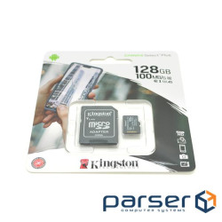 Карта пам&apos,яті Kingston Canvas microSDHC Class 10 UHS-I U3 A2 V30, 128GB (microSDHC-KnCs / 128)