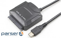 Переходник Kingda USB3.1 Type-C --> SATA III (F) 2.5"/3.5" 7+15pin с БП (S0747)