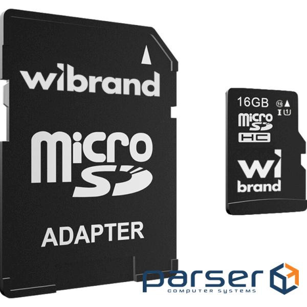 Карта пам'яті WIBRAND microSDHC 16GB UHS-I Class 10 + SD-adapter (WICDHU1/16GB-A)