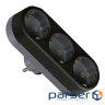 Мережевий розгалужувач EUROELECTRIC X3 16А Black з заземленням (EE-3-16A(black))