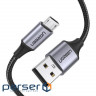 Дата кабель USB 2.0 AM to Micro 5P 1.0m US290 Aluminum Braid Black Ugreen (60146)