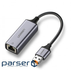 Перехідник USB 3.0 --> Ethernet RJ45 1000 Mb CM209 UGREEN Косм. Сірий (50922) (50922)