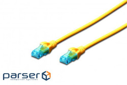 Патч-корд 2E CAT 5e, UTP, 5м, 26AWG, RJ45, 7/0.16, Cu, LSZH, жовтий (2E-PC5ECU-5LSZH-YLW)
