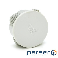 Коробка розподільна, СOURBI &Oslash,65х35 сіра з кабельними вводами, IP54 (32-21001-653) , IP54 (32-21001-653)