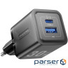 Зарядний пристрій 2xUSB 30W (USB-A/USB-C) + USB-C cable М-М Black Vention (TZ-FEQB0-EU-01)