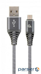 Дата кабель USB 2.0 Micro 5P to AM Cablexpert (CC-USB2B-AMmBM-1M-WB2)