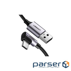 Дата кабель USB 2.0 AM to USB-C 0.5m 3A US284 90 corner black Ugreen (50940)