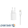 Зарядний пристрій XO L35D 2USB / 2.1А + Lightning white (XO-L35-LGHT)