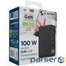 Зарядний пристрій GEMBIRD 1xUSB-A, 3xUSB-C, PD+QC3.0 GaN 100W Black (TA-UC-PDQC100LCD-01-BK)