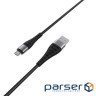 Кабель BOROFONE BX32 Munificent Micro-USB 1m, aluminum alloy casing, nylon braid Black (BX32MB)