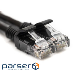 Патч корд PowerPlant cat.5e, UTP, 15 м, черный (CA911660)