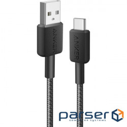 Cable ANKER 322 USB-A to USB-C 0.9m Black (A81H5G11)
