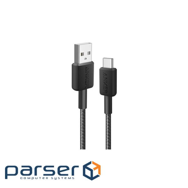 Кабель ANKER 322 USB-A to USB-C 0.9м Black (A81H5G11)
