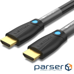 Кабель HDMI M-M,10.0 м, V2.0, Engineering 4K 60Гц 18Gbps HD 7.1 PVC Black Vention (AAMBL)