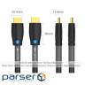 Кабель HDMI M-M,10.0 м, V2.0, Engineering 4K 60Гц 18Gbps HD 7.1 PVC Black Vention (AAMBL)