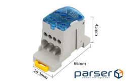 Паралельний розгалужувач-спліттер проводів UKK80A, 4 виходів(латунь) 4х6 / 2-16мм2*1х (UKK80А BLUE) BLUE)