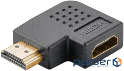 Перехідник відео HDMI M/F (адаптер),90ёвліво 8K@60Hz HDR,чорний (75.06.5750-1) (75.06.5750-1)