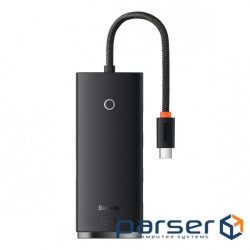 USB Hub Baseus Lite 4-in-1 Type-C to USB3.0*4 + Type-C 0.25 м Чорний 